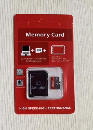 Картка пам'яті Micro SD 64 GB + Adapter CLASS 10 для телефонів...