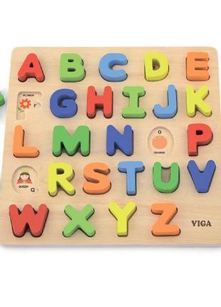 Деревянный пазл Viga Toys Английский алфавит, заглавные буквы ...
