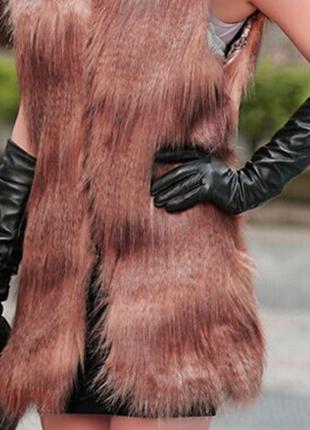 Высокие женские чёрные перчатки - длина 49см, окружность ладони б