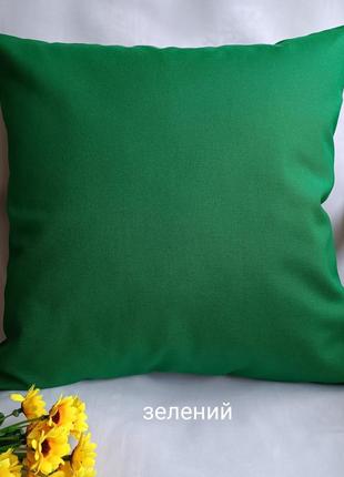 Декоративна зелена  наволочка 40*40 з цупкої тканини