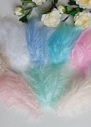 Пір'я кольорове по 15шт перья декоративные цветные от живой пт...