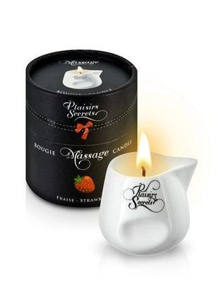 Масажна свічка Plaisirs Secrets Strawberry (80 мл) подарункова...