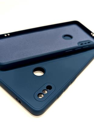 Силиконовый чехол для Xiaomi Redmi Note 5 Синий микрофибра sof...