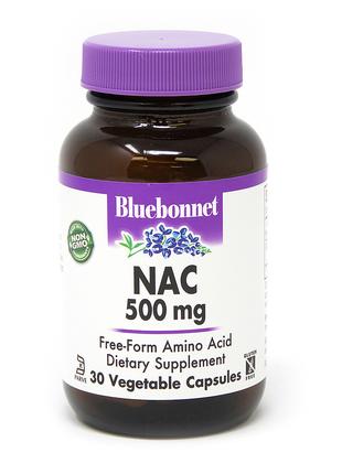 Амінокислота Bluebonnet Nutrition NAC 500 mg, 30 вегакапсул