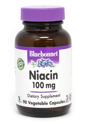 Вітаміни та мінерали Bluebonnet Nutrition Niacin 100 mg, 90 ве...