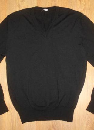 Мужской шерстяной черный свитер джемпер torero m 100% шерсть