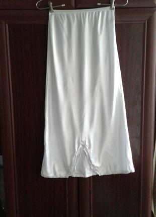 Белая нижняя юбка, подъюбник батал st.michael англия
