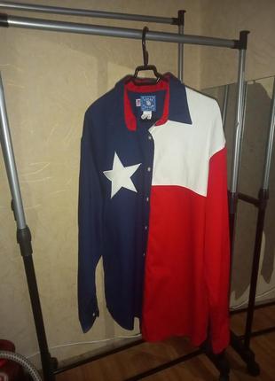 Рубашка из твила с длинными рукавами и флагом техаса