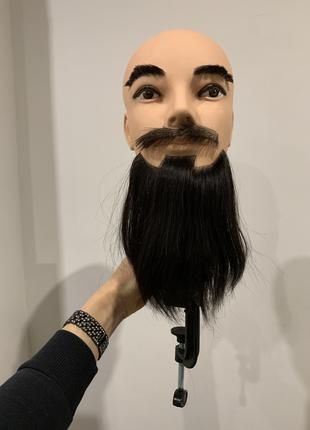 Голова +штатив, болванка мужская, манекен с натуральными бород...
