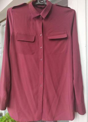 Рубашка zara french collection бордовая/винного цвета