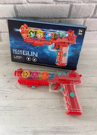 Прозорий іграшковий пістолет (608) світиться Gear Light GUN