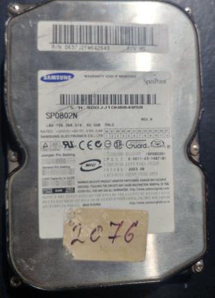 Жесткий диск IDE Samsung SP0802N на 80Гб в уставшем состоянии