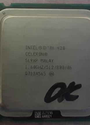 Проц 775 сокет Intel Celeron 420 SL9XP 1.6 GHz 800 шина Тест ОК
