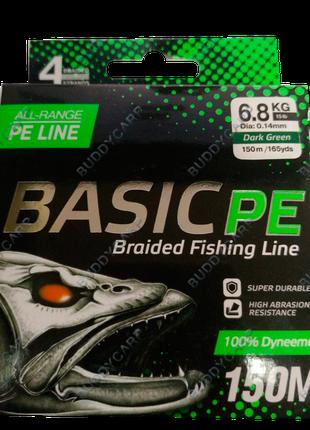 Шнур Select Basic PE 150 метров Dark Green 0.14 мм 6.8 кг