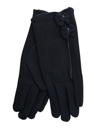 Женские стрейчевые перчатки Черные большие