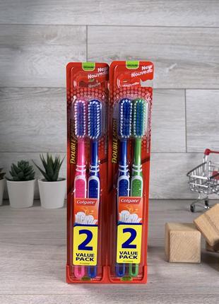 Зубная щетка средней жесткости colgate double action сша ориги...