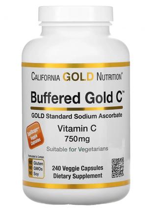 California Gold Nutrition, вітамін С, 750 мг, 240 капсул