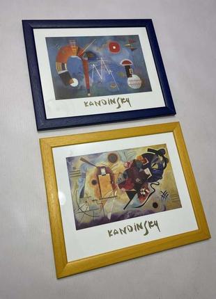 Картины kandinsky, craft, за стеклом, дерево, 2 шт., 33,5*27,5...