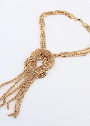 Ожерелье Жгут массивная цепь в золотистом цвете