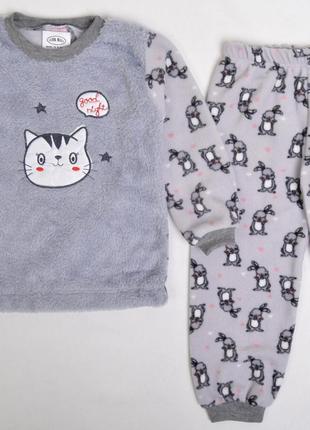 Пижама детская Котик 1-2 года цв.серый