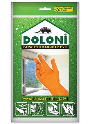 Перчатки латексные хозяйственные Doloni Household S оранжевые ...
