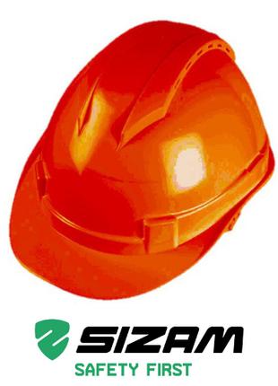 Каска защитная с вентиляцией Sizam Safe-Guard оранжевая 35083