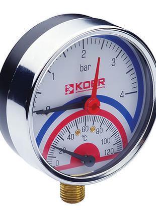 Термо-манометр радіальний (KOER KM.821R) (0-4 bar), D = 80 мм,...
