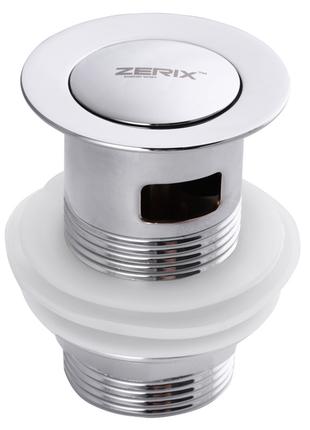 Донный клапан с переливом (кнопка) ZERIX LR66-2 (ZX2639)