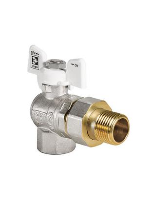 Кран с американкой 1/2" (KOER KR.228.W) угловой белый (KR0099)