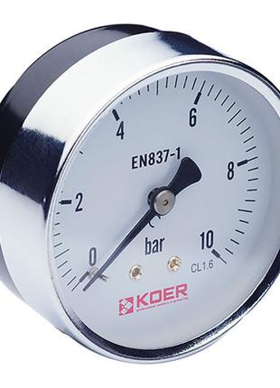 Манометр аксіальний (KOER KM.611A) (0-10 bar), D = 63 мм, 1/4"...