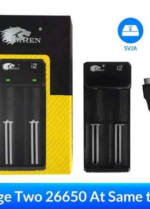 Зарядка li-ion IMREN I2 2 слота USB Type-c 18650 21700