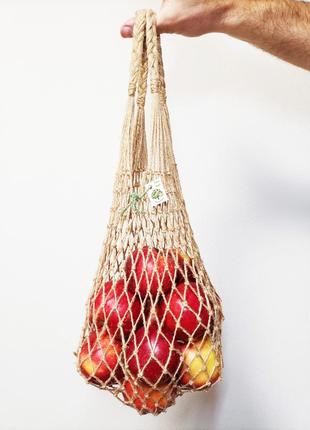 Авоська плетена з джуту 55 см еко сумка авоська плетеная из дж...