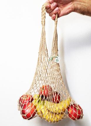 Авоська плетена з джуту 60 см еко сумка авоська плетеная из дж...