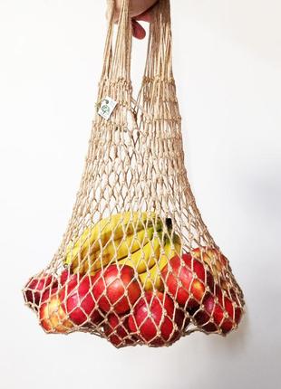 Авоська плетена з джуту 66 см еко сумка авоська плетеная из дж...