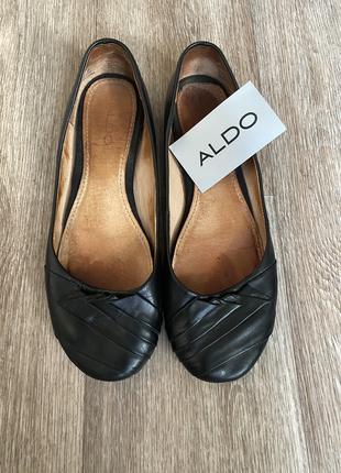 Туфли балетки ALDO, p. 39, кожа, чёрные