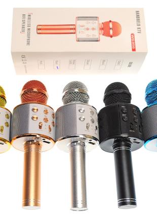 Мікрофон-караоке bluetooth, в коробці, 5 кольорів, WS-858 р.24...