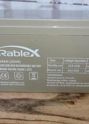 Rablex 12V 9A АКБ Аккумулятор 12 Вольт 9 Ампер BATTERY 12V 9A ...