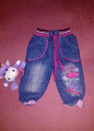 Утепленные джинсы на девочку 1годик