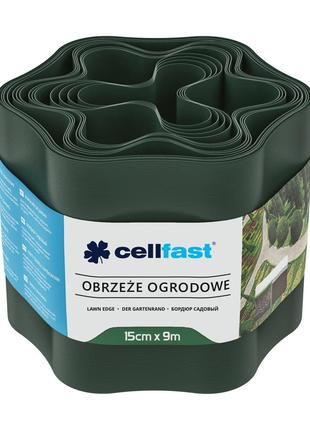 Бордюр газонний хвилястий / темно-зелений / 15 см x 9 м Cellfast