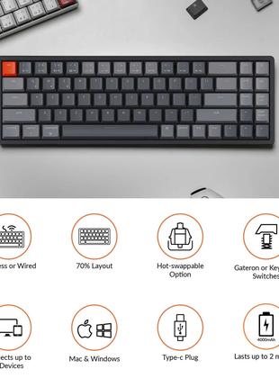 Keychron K14 65% бездротова механічна клавіатура Hot-Swappable