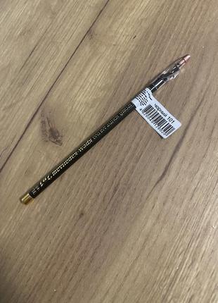 Чёрный стойкий карандаш для глаз и бровей с точилкой