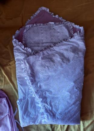 Снижка одеяло детская, подушка, конверт для выписки, набор, ко...