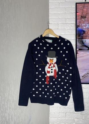 Новорічний светр джемпер з сніговиком cedarwood state, l-xl