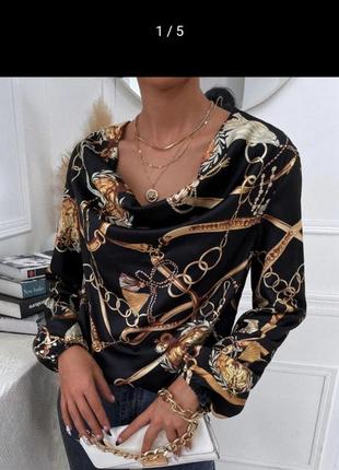 Блуза сороска блузочка принт цепи алч версачі