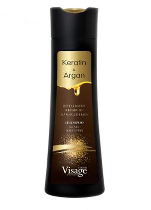 Шампунь для волосся з кератином та аргановою олією visage, 250...