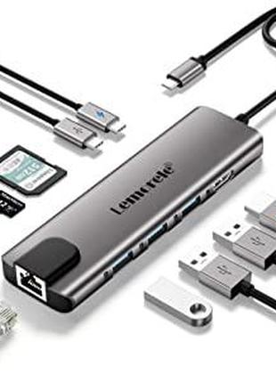 Док-станция USB C Hub, многопортовый адаптер Lemorele 10 в 1 U...