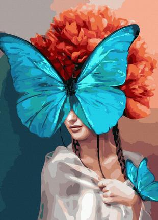 Картина по номерам Голубые бабочки 40х50 (Rainbow Art)