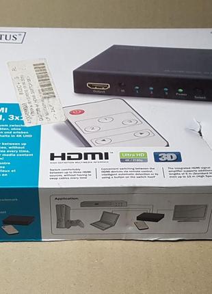 Видео-коммутатор HDMI Digitus 3×1 4K  Уценка.не работает пульт.