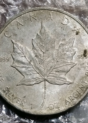 5 долларов Канада 1990 Серебро