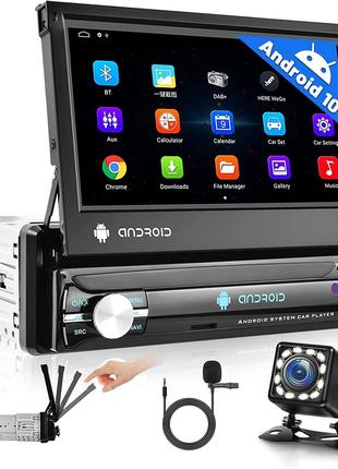 Hikity Single Din Android 10 Car Stereo 7-дюймовая 1 din магни...